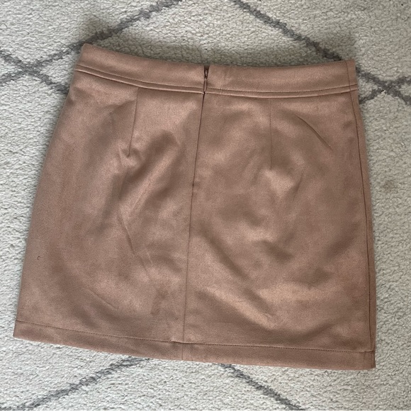 High Waist Faux Suede Mini Skirt - Picture 2 of 3